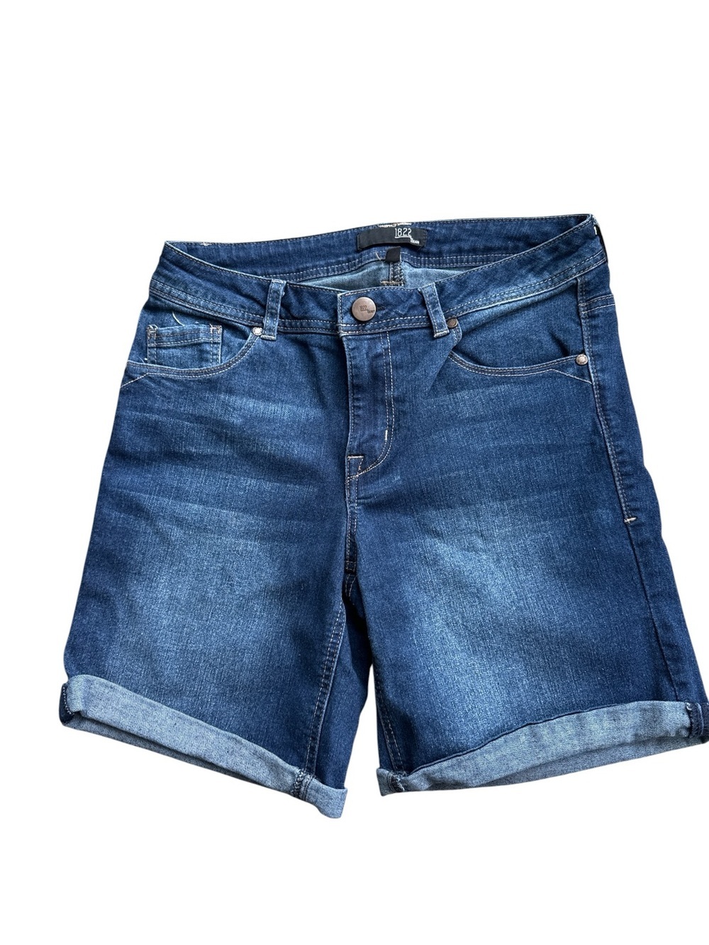 1822 Denim Women’s Denim Shorts Blue Rolled Cuff Stretchy